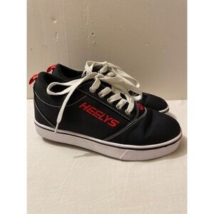 Heelys Youth Size 4 Wheeled Skate Shoes Kids Black Canvas‎ Sneakers Rolling